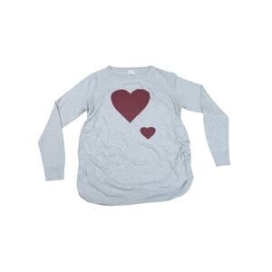 Isabel Maternity Soft Knit Sweater 2 Hearts Baby & Mama Grey Size Women's XXL